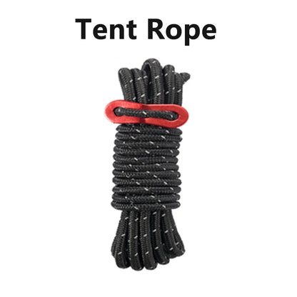 4mm Bold Sturdy Tent Rope High Reflective Luminous Windproof Tent Rope with Double Eye Buckle for Outdoor Camping,Dry,Bundle,Fix