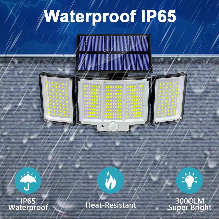 Solar Flood Lights Outdoor 106/318 LED Solar Motion Lights Remote Solar Security Lights Wall Lights Waterproof 3 Modes Garden