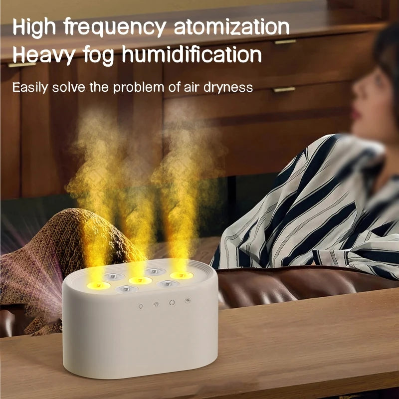 Heavy Fog 7 Spray Nozzles Aroma Humidifier USB Electric Aroma Air Purifier with Pickup Light Sound Control Mist Air Humidifier