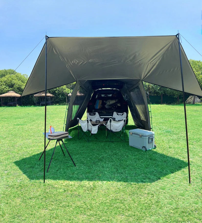 Lohascamping Car box docking tent  Portable Waterproof SUV Tail Tent 3-4 people Dome tent Sunshade Tunnel style tent,Large tent,
