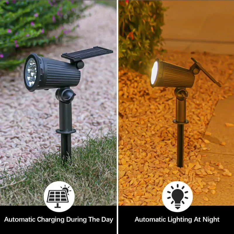 KDULIT 1-2PCS 9LED Solar Powered Lawn Lamp Adjustable Outdoor IP65 Waterproof Garden Courtyard Decoration Street Lamp Spotlight