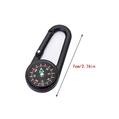 Mixed Colour Outdoor Camping Hiking Tactical Survival Mini Compass Carabiner Children's Toy Compass Small Gift