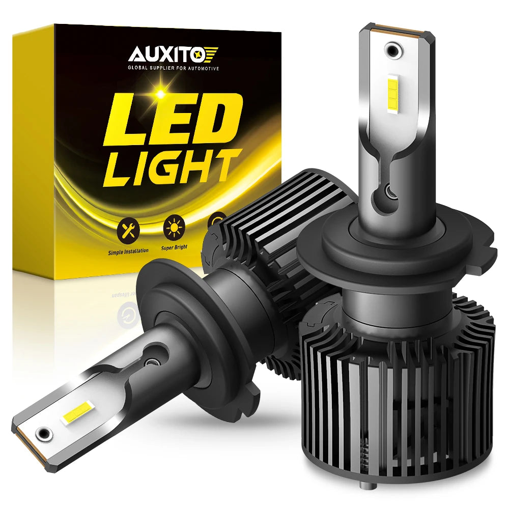 AUXITO 2X 360 CSP H7 LED Headlight Canbus 6000K 12V H7 Turbo LED Bulb Headlamp 16000LM for Toyota Corolla Honda Hyundai Ford Kia