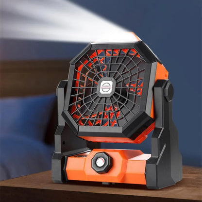 2024 New Portable Electric Fan With Led Light Tent Car Camping Hook&USB&Solar Charging For Hiking Fishing Picnic Emergency