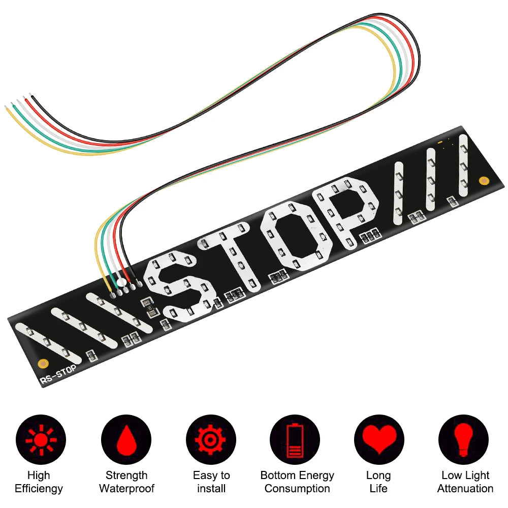 12V Taillights Motorcycle Turn Signal Lights With Stop Logo Flashing Brake Tail Lamps Turning Indicator LED Strips Waterproof