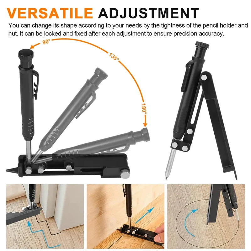 Multifunction Scribing Tool Adjustable Woodworking Measuring Construct ...