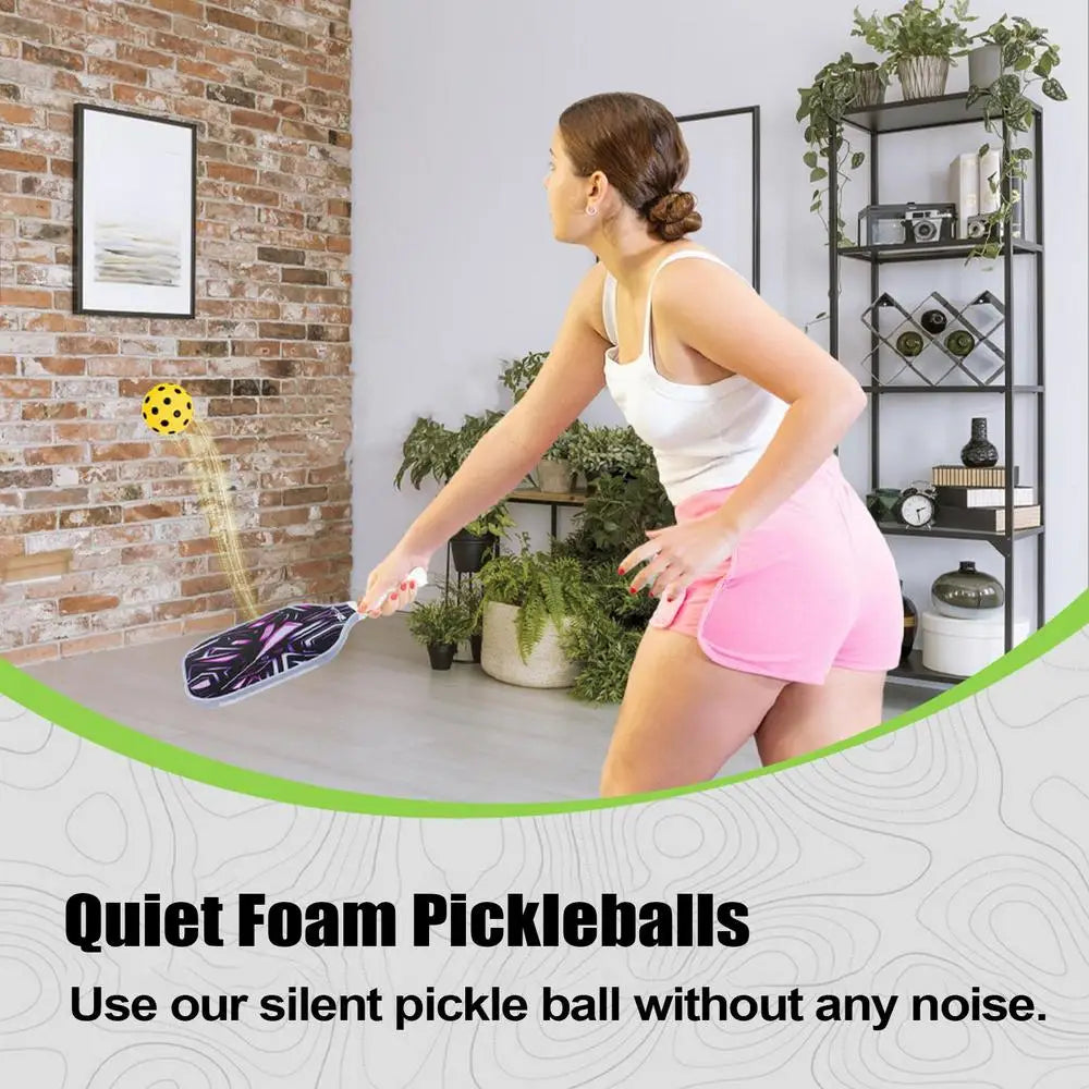 Pickleball Practice Balls Low Noise Training Paddle Ball Includes 3 Balls And Tube Entertainment For Competition And Practice