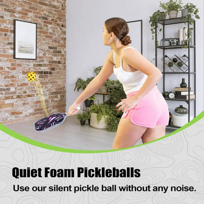 Pickleball Practice Balls Low Noise Training Paddle Ball Includes 3 Balls And Tube Entertainment For Competition And Practice