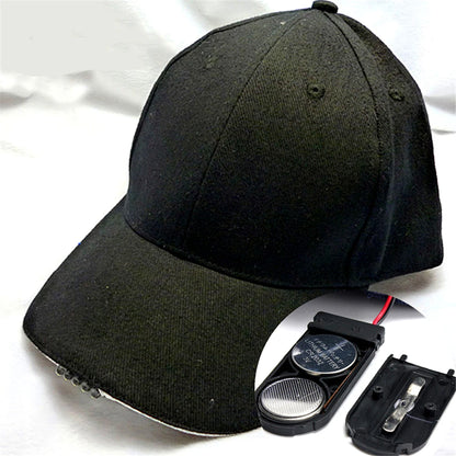 LED Lamp Cap Battery Powered Hat with LED Light Flashlight Headlamp for Outdoor Fishing Jogging Baseball Cap Hiking Caps