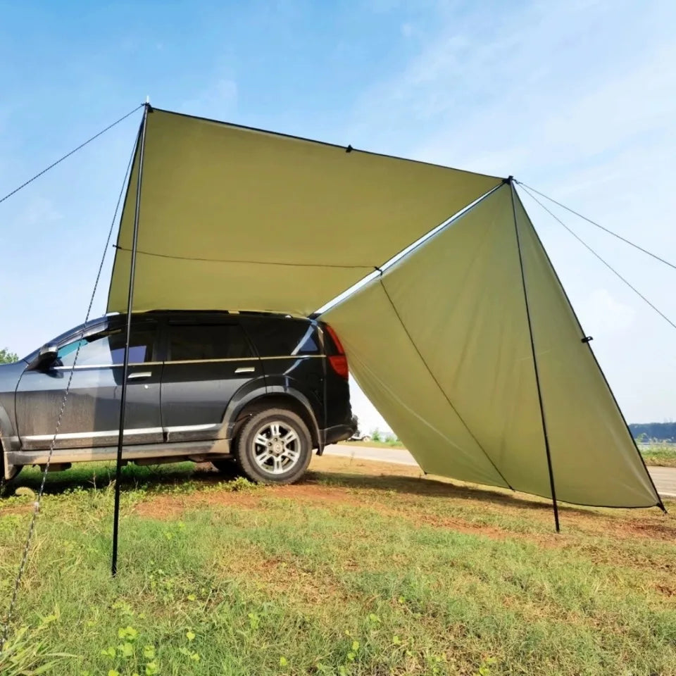 Camping Car Moto Tail Tent Outdoor Silver Coated Car Side Tent Canopy Awning Shade Auto Shelter Suv Side Awning Pergola Sunshade