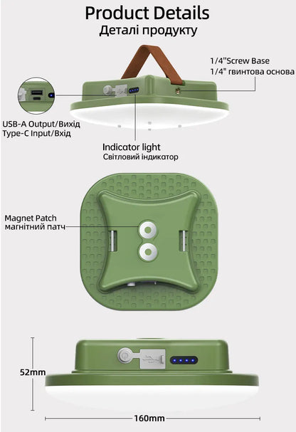 MOSLIGHTING USB Fast Rechargeable Camping Lantern Mobile Phone APP Smart Hanging Tent Lamp Portable Flashlights Night Lights LED
