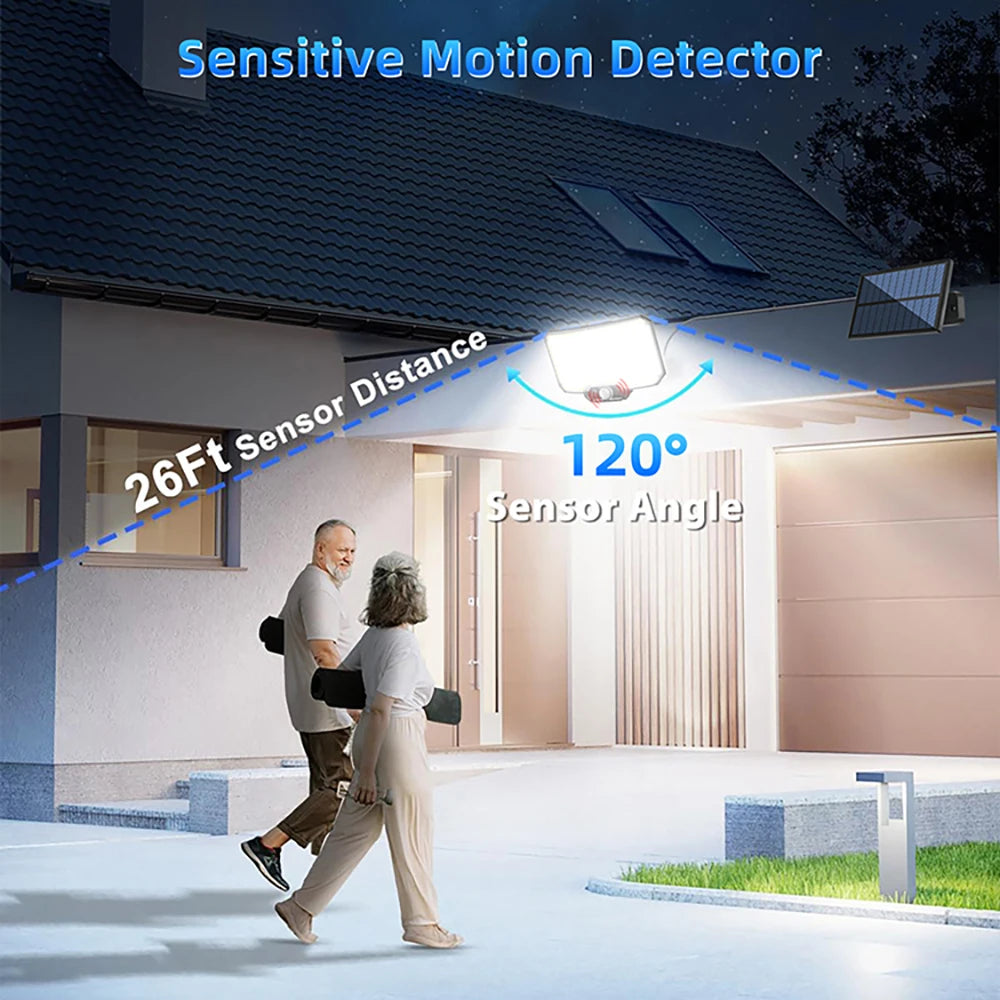 Solar Flood Lights Outdoor 106/318 LED Solar Motion Lights Remote Solar Security Lights Wall Lights Waterproof 3 Modes Garden