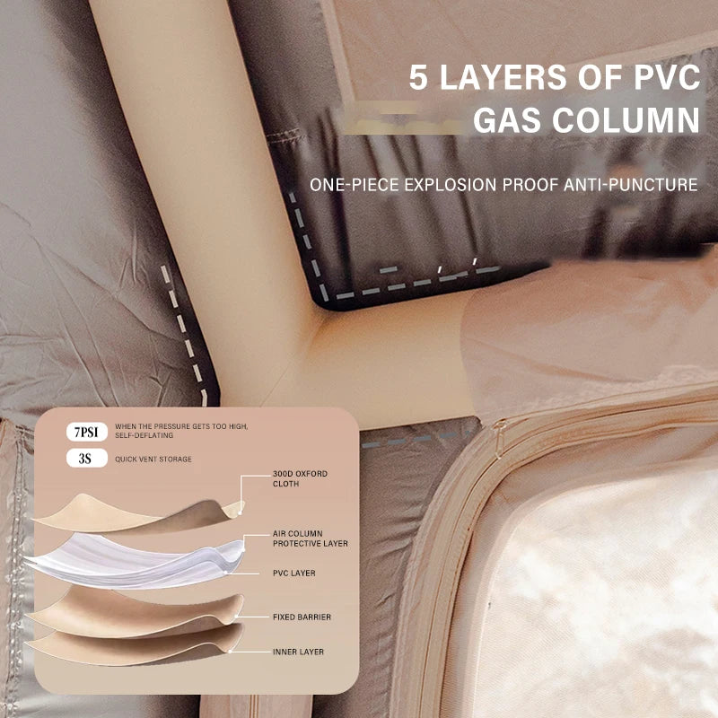 Outdoor Camping 3-4 Person Portable Waterproof Family Awning Beach Tent Quick Opening Fishing Tent Picnic Park Anti-UV Shade