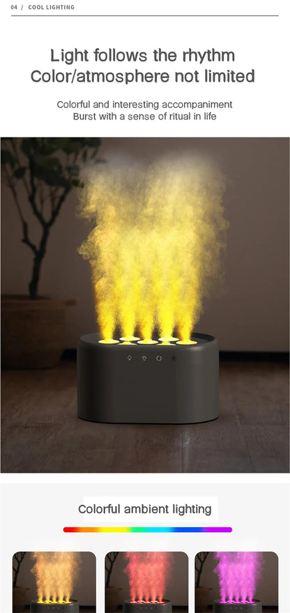 Heavy Fog 7 Spray Nozzles Aroma Humidifier USB Electric Aroma Air Purifier with Pickup Light Sound Control Mist Air Humidifier