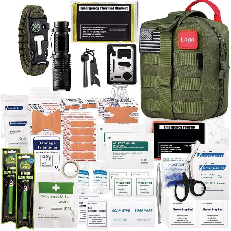 Outdoor Emergency Kit Suit Mountaineering Rescue Supplies Portable Package Camping Reserve Safety First-Aid Bag