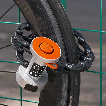 WEST BIKING Foldable Bike Lock Key Password Security Anti-Theft Lock MTB Road Bicycle Scooter Electric Bike Cycling Chain Lock