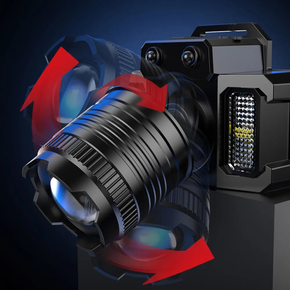 Rechargeable LED Headlamp Super Bright with 5 Modes Zoom Torch Head Lamp Motion Sensor Head Lights For Camping Running Cycling