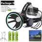 Brand New Xhp90.2 White Yellow LED Headlamp Headlamp Headlamp Torch 32W XHP50 3* 18650 Battery Power Pack 7800mah Light