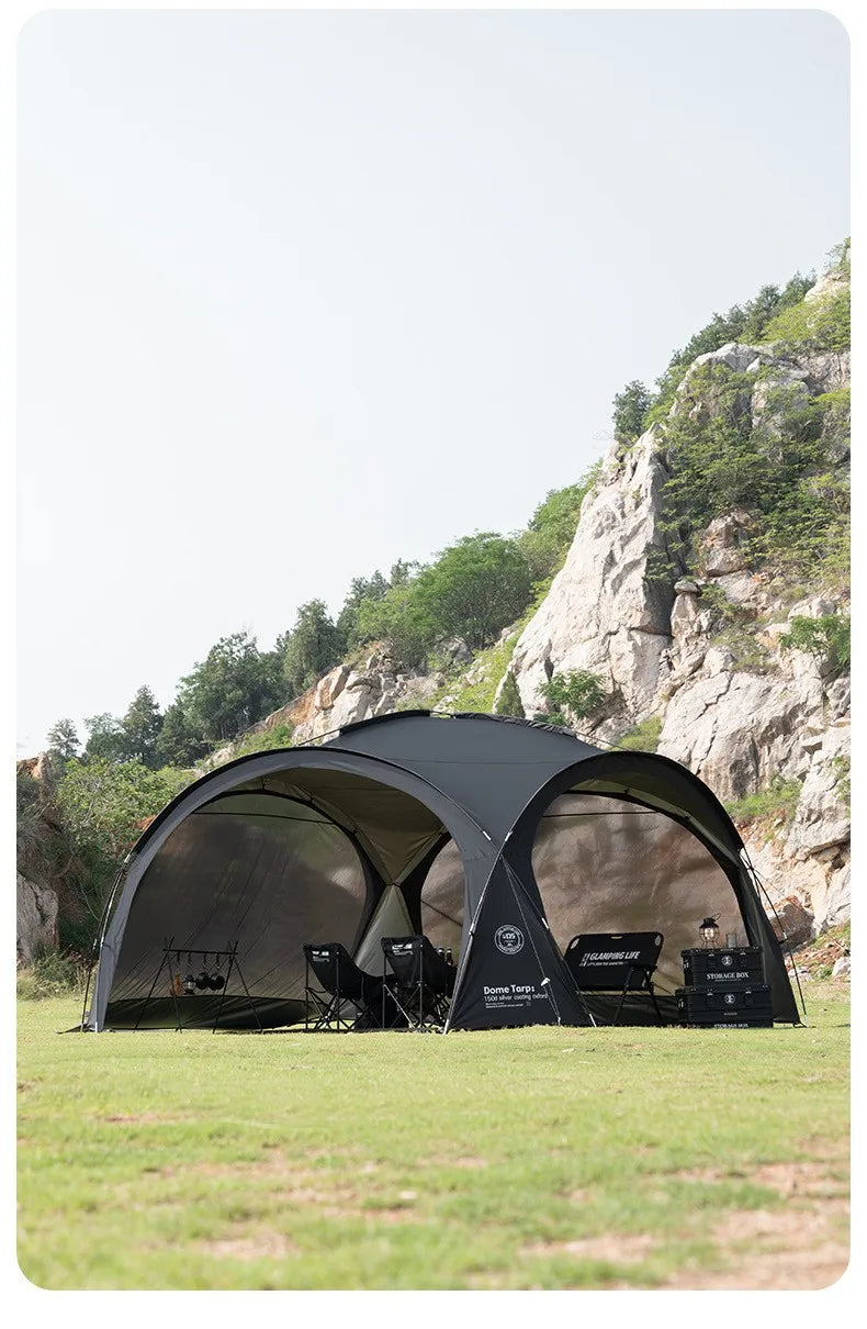 ShineTrip Outdoor Silver Coated Canopy Rainproof And Sunscreen Self-driving PU3000MM Waterproof Camping Sunshade Tent Dome