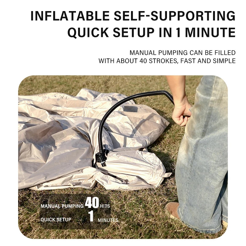 Outdoor Camping 3-4 Person Portable Waterproof Family Awning Beach Tent Quick Opening Fishing Tent Picnic Park Anti-UV Shade