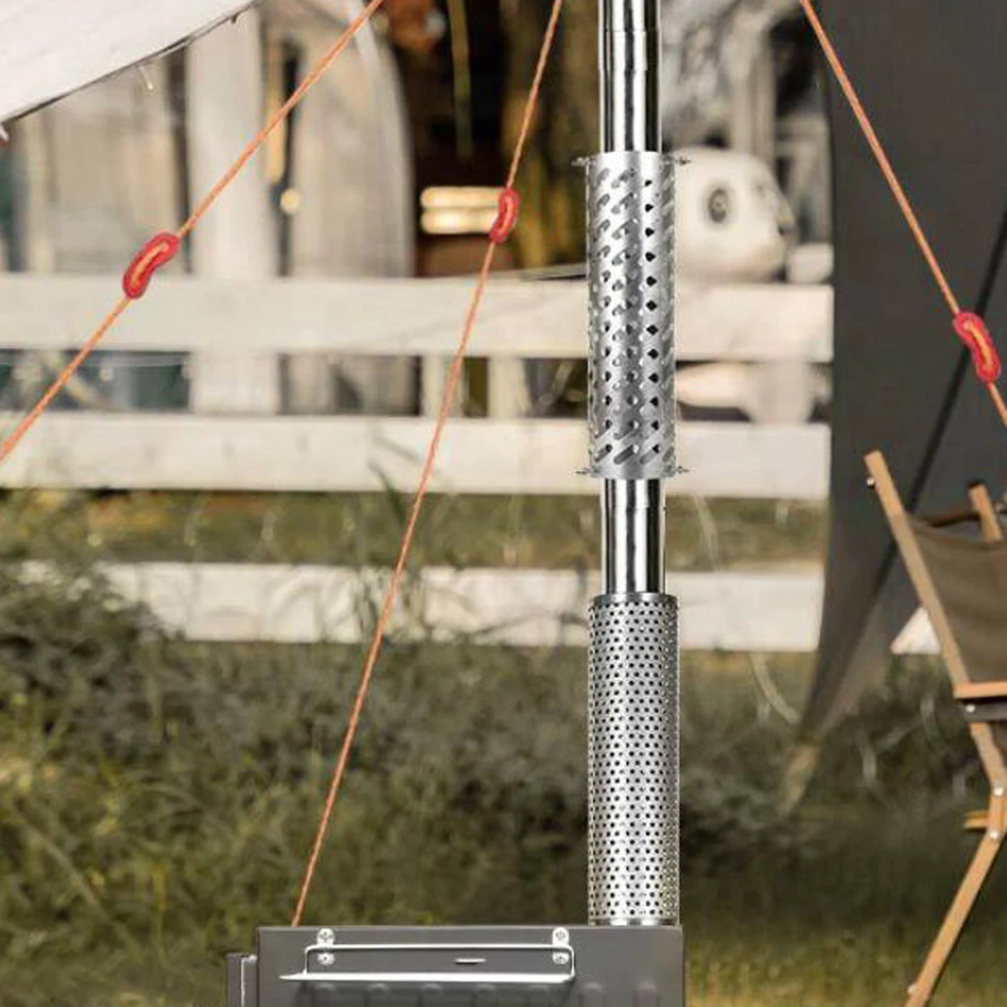 Stove Pipe Spark Arrestor Portable Good Heat Dissipation Tent Stove Chimney Pipe for 2.48inch/6.3cm Firewood Stove Accessories