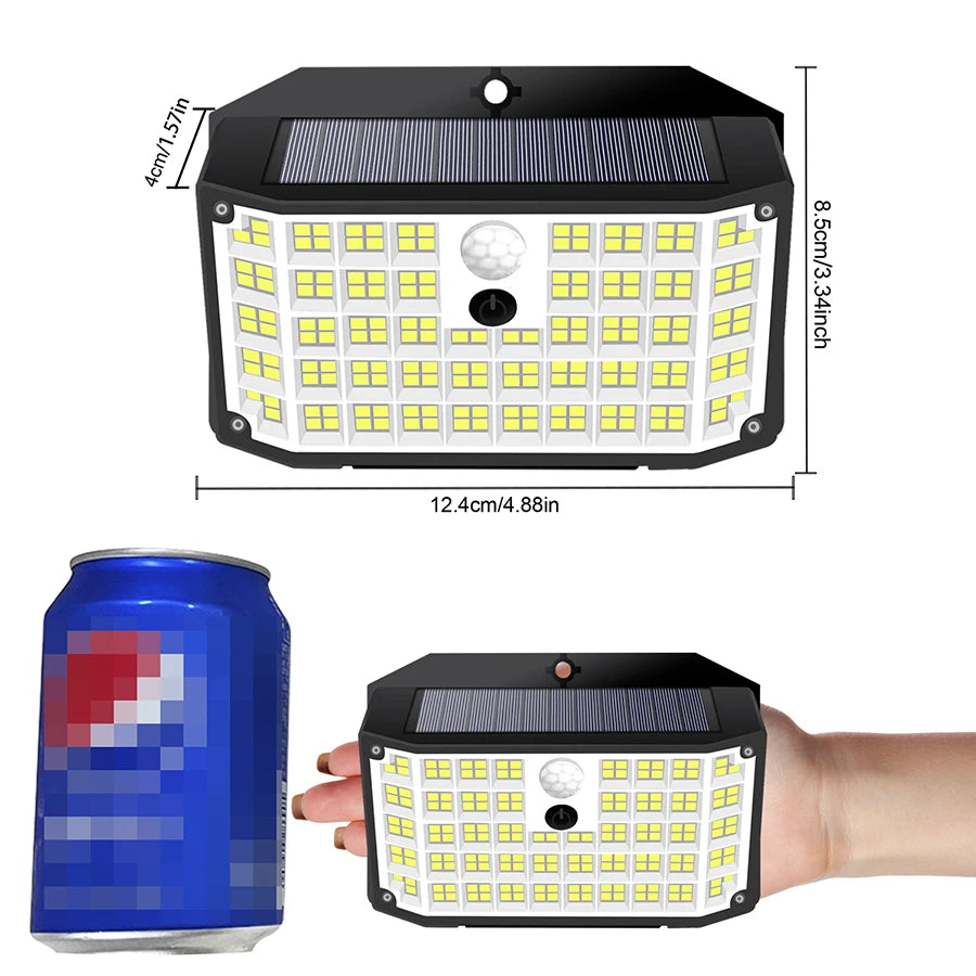 Outdoor Solar Light 468/208/138 LED Outdoor Solar Light LED Solar Security Lights Garden Waterproof 3 Modes Wall Lamp Fence Yard