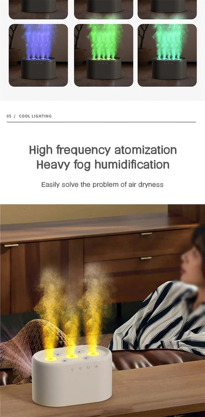 Heavy Fog 7 Spray Nozzles Aroma Humidifier USB Electric Aroma Air Purifier with Pickup Light Sound Control Mist Air Humidifier