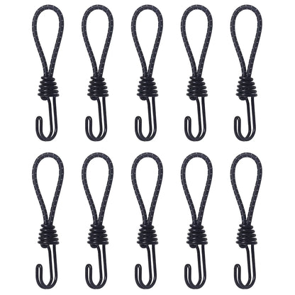 10pcs Tent Elastic Rope Cord Hook Versatile Outdoor Camping Canopy Tarp Tent Fixing Cord String Carabiner Hooks Accessories