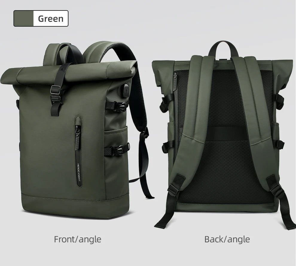HK Expandable Travel Backpack Men Large Capacity Waterproof 15.6” Laptop Bag Hiking Rucksack Cycling Daypack Bag with USB Port