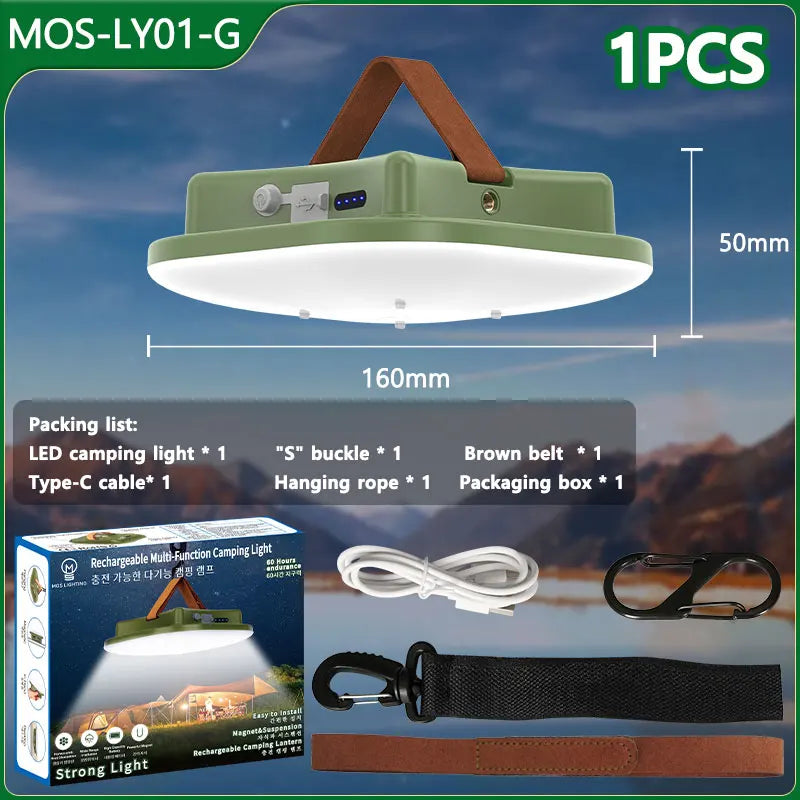 MOSLIGHTING USB Fast Rechargeable Camping Lantern Mobile Phone APP Smart Hanging Tent Lamp Portable Flashlights Night Lights LED