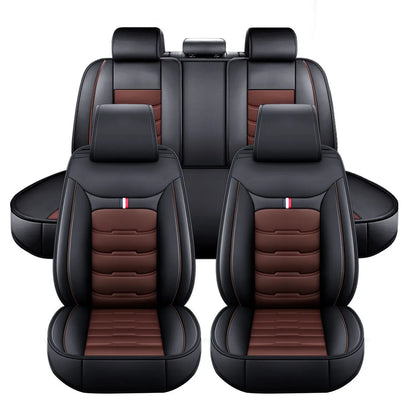 Full Set Leather Car Seat Cover 5-Seat Front + Rear Protectors For Toyota RAV4