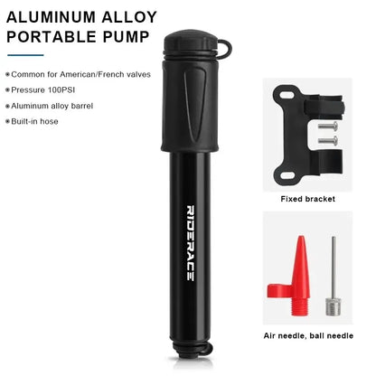 AliExpress Collection RIDERACE Bike Pump Portable Mini Cycling Hand Air Pump High Pressure Ball MTB Road Bicycle Tire Inflator