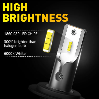 AUXITO 2X 360 CSP H7 LED Headlight Canbus 6000K 12V H7 Turbo LED Bulb Headlamp 16000LM for Toyota Corolla Honda Hyundai Ford Kia