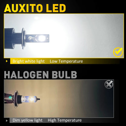 AUXITO 2X 360 CSP H7 LED Headlight Canbus 6000K 12V H7 Turbo LED Bulb Headlamp 16000LM for Toyota Corolla Honda Hyundai Ford Kia