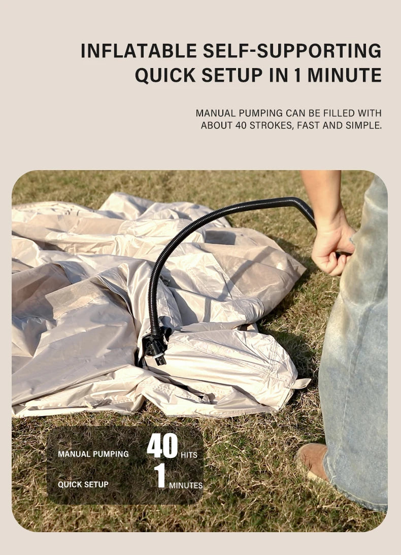 Outdoor Camping 3-4 Person Portable Waterproof Family Awning Beach Tent Quick Opening Fishing Tent Picnic Park Anti-UV Shade