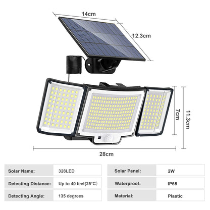 Solar Flood Lights Outdoor 106/318 LED Solar Motion Lights Remote Solar Security Lights Wall Lights Waterproof 3 Modes Garden