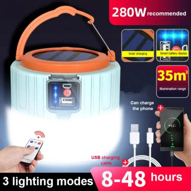 High Power LED Camping Light USB Rechargeable Bulb Outdoor Tent Lamp Portable Lantern Emergency Lighting Lights For BBQ Hiking