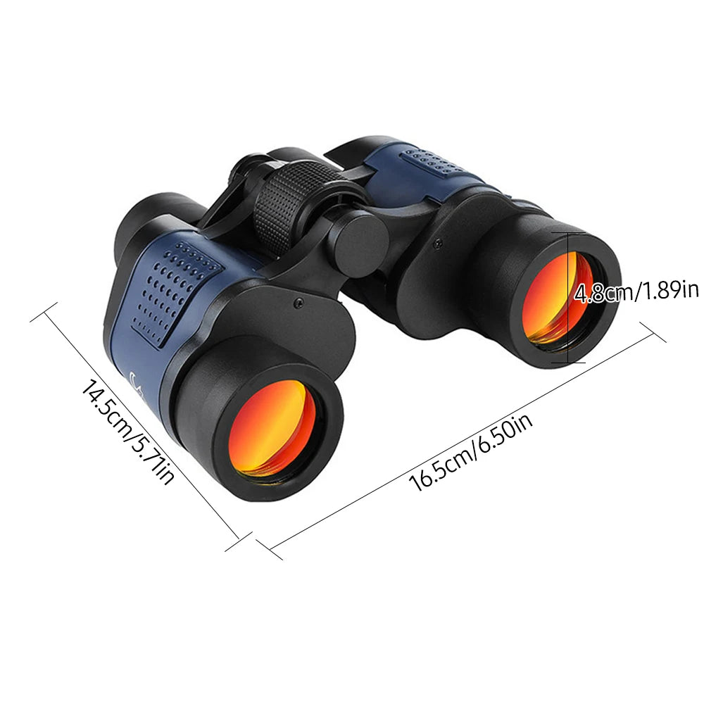 80x80 Telescope Binoculars BAK4 Prism Waterproof with Compass and Carrying Lanyard Red Film Telescope for Hunting Camping Travel