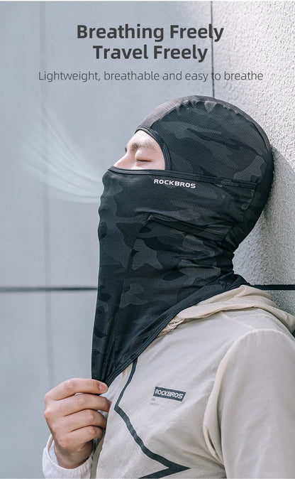 ROCKBROS Cycling Mask Full Face UV Protection Bicycle Mask Summer Balaclava Hat Road Bike Scarf Breathable Outdoor Equipment