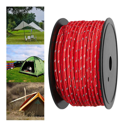 30M 6mm Reflective Tent Rope Guylines Luminous Camping Tent Rope Canopy for Outdoor Travel Canopy Guy Line