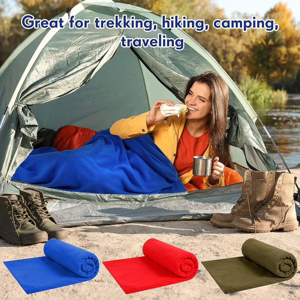 Outdoor fleece sleeping bag 180x80cm single down sleeping bag inner lining warm sleeping bag outdoor camping and travel supplies