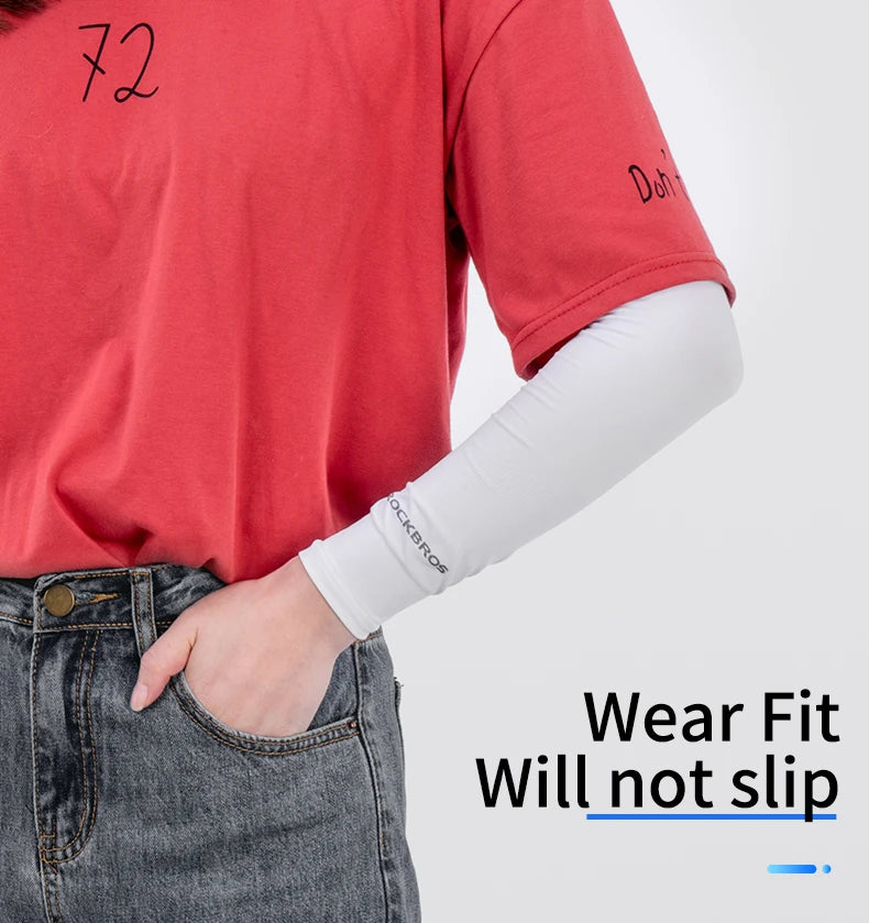 ROCKBROS Bike Cycling Running Arm Warmers UV Protect Cover Basketball Jogging Breathable Quick Dry Men Women Sunscreen Sleeves