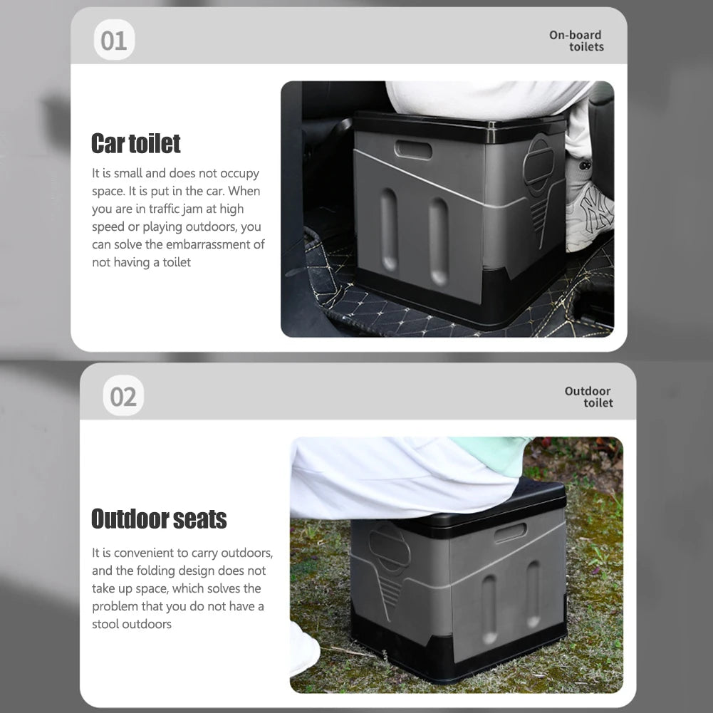 Plastic Portable Outdoor Toilet Tent Car Emergency Toilet with cover Travel Washable Camping Toilet Self-driving Picnic Seat