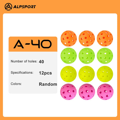 ALP Outdoor Pickleball 74mm Durable 40 Holes 26 Holes 1/3/6/12/100 Pieces/PCS 26g Original USA Professional Pickleball