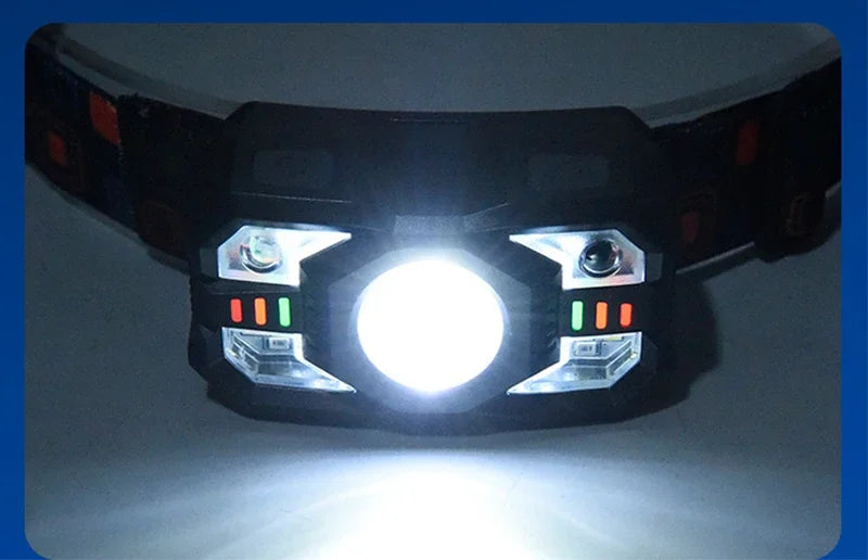Portable Induction LED Headlamp Rechargeable Headlight IR Motion Sensor Head Lamp Waterproof Head Flashlight for Camping Fishing