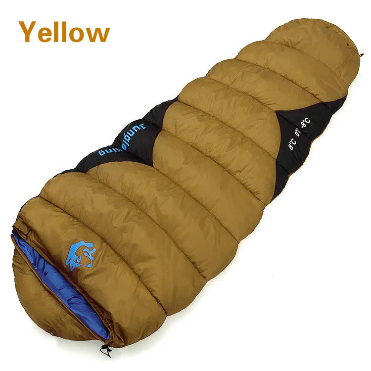 한국 특가 JUNGLE KING CY0903 Thickened Winter Cold Weather Waterproof Sleeping Bag Camping Hiking Supplies -8℃ Cotton Sleeping Bags