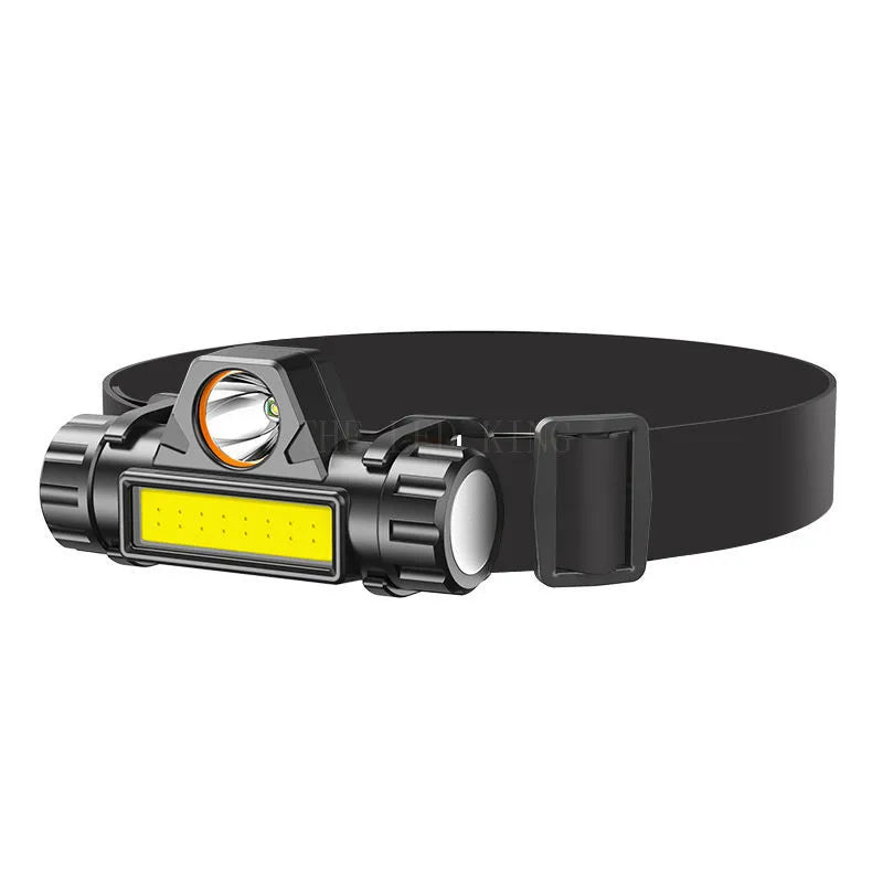 Portable Mini Powerful Flashlight Q5+COB Led Headlamp Built-in 18650 Battery Magnet Headlight Stepless Dimming Torch Work Lamp