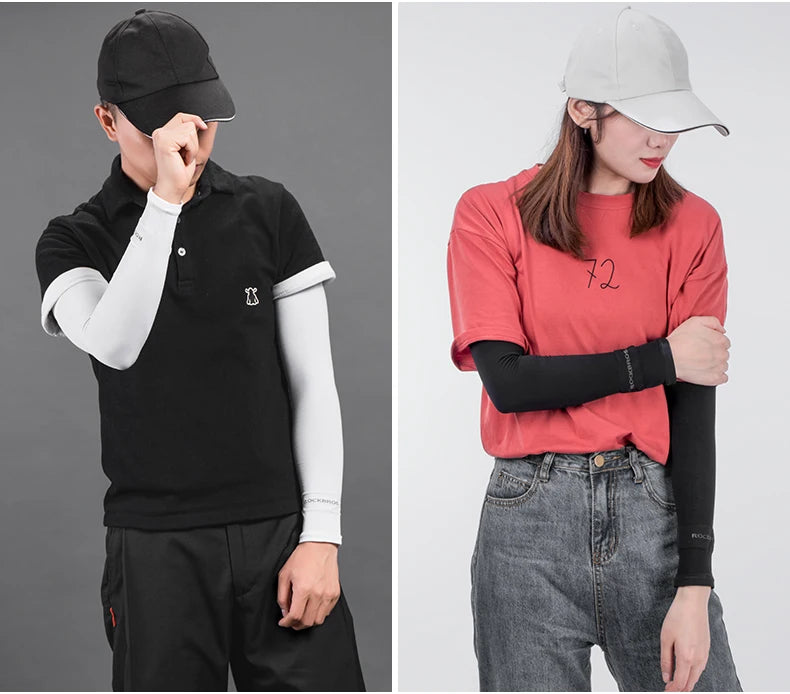 ROCKBROS Bike Cycling Running Arm Warmers UV Protect Cover Basketball Jogging Breathable Quick Dry Men Women Sunscreen Sleeves