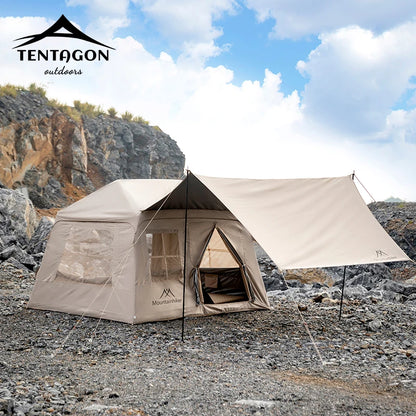 Outdoor Camping 3-4 Person Portable Waterproof Family Awning Beach Tent Quick Opening Fishing Tent Picnic Park Anti-UV Shade