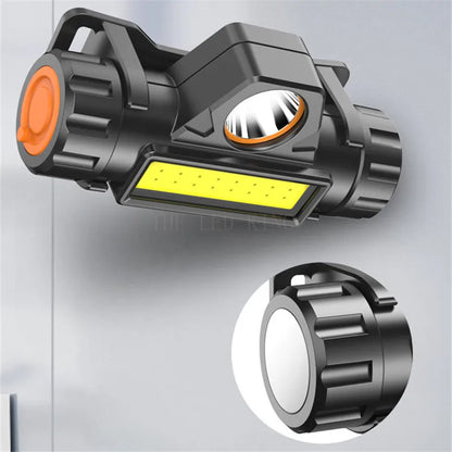 XP-G Q5 Headlamp Head Lamp Headlight Waterproof 2500lm Cob Led Built in Usb Rechargeable 14450 Battery Working Light 5w